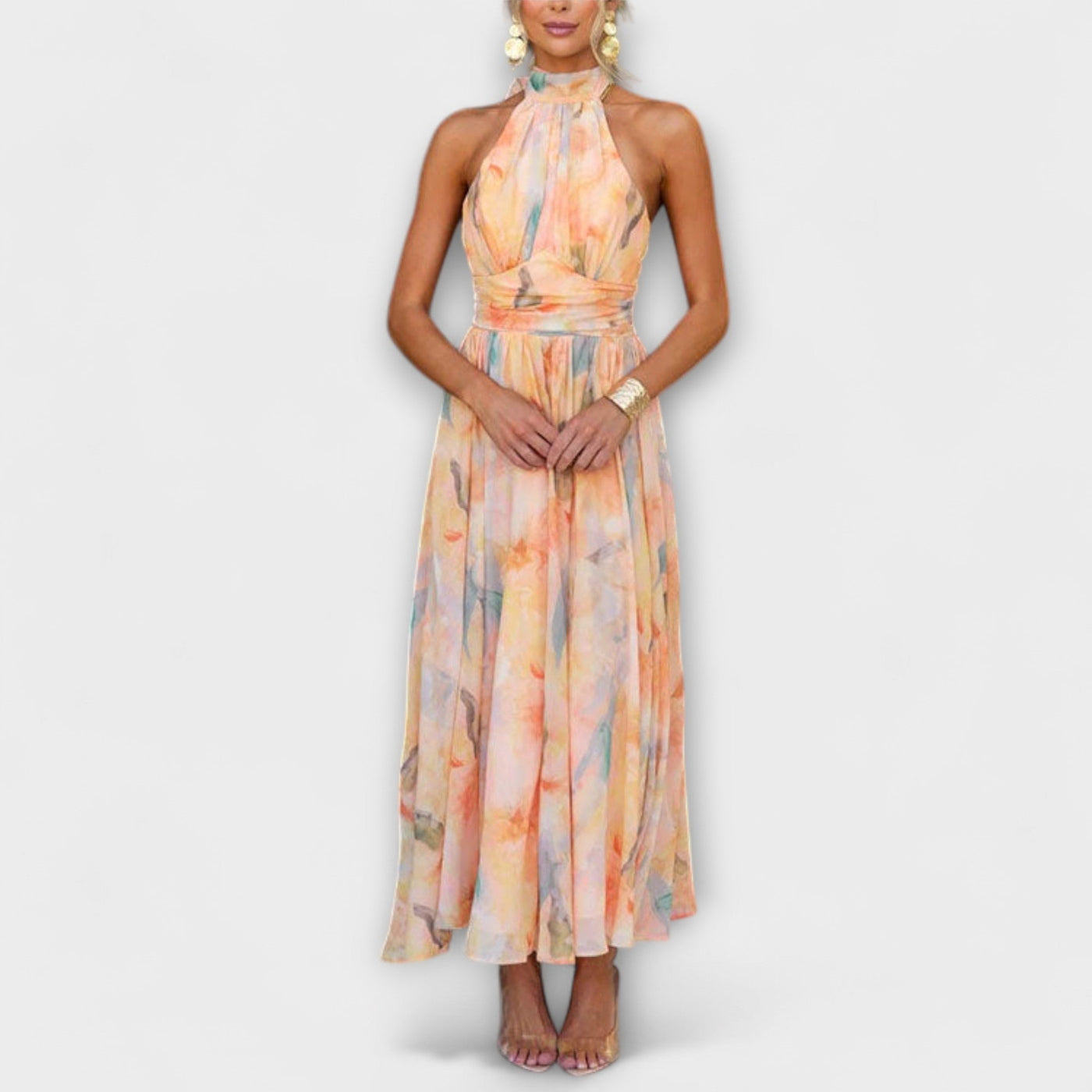 Ofelia | Watercolor Print Maxi Dress