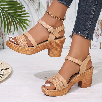Haven Braided Block Heel Sandals