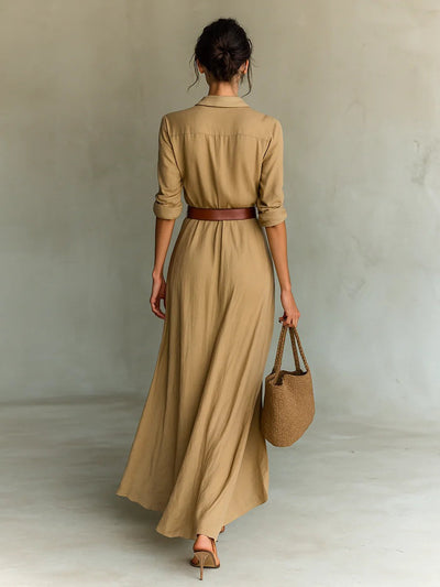 Jolina | Tailored Long Dress with Long Sleeves