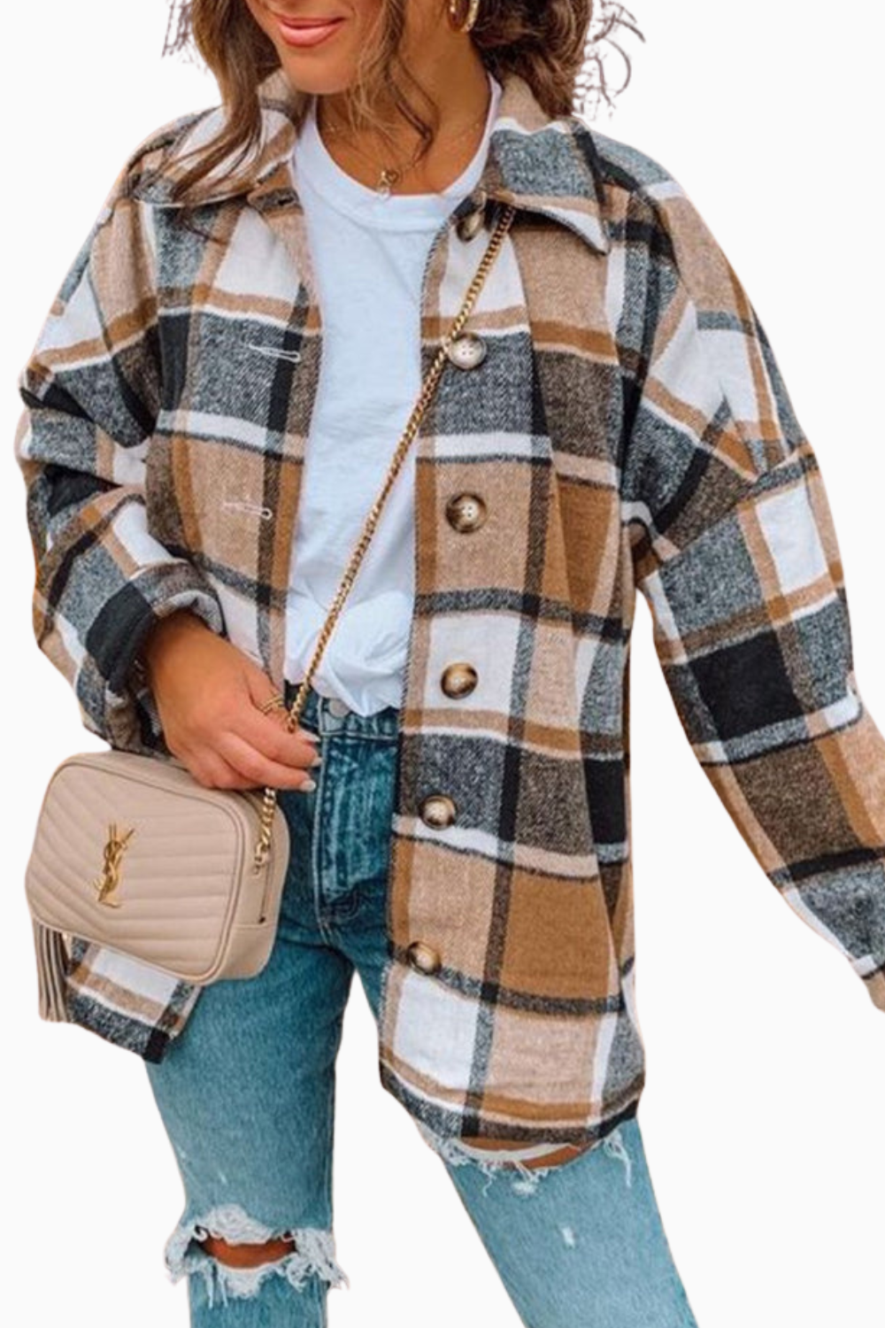 Kayla | Casual Plaid Button Jacket
